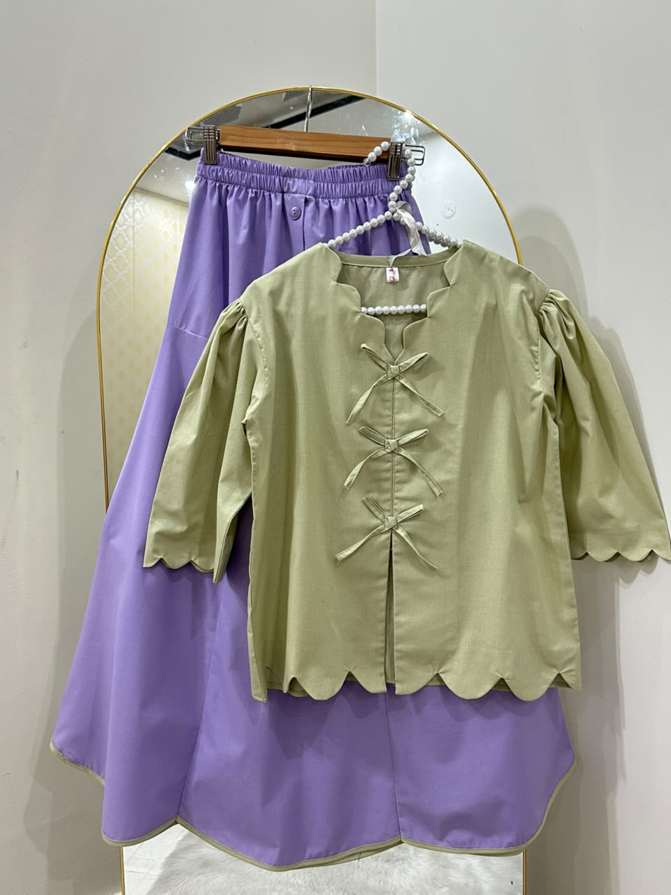 The Matcha And Lilac Skirt Set