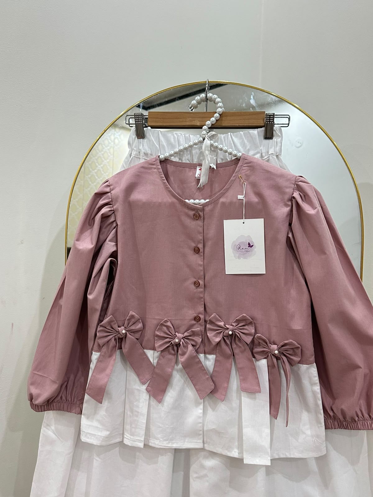 Mia Bow Top & Skirt Set