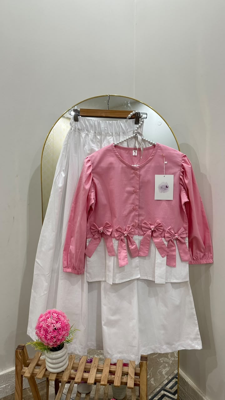 Bella Bow Top & Skirt Set