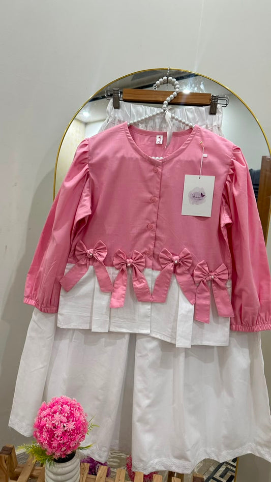 Bella Bow Top & Skirt Set