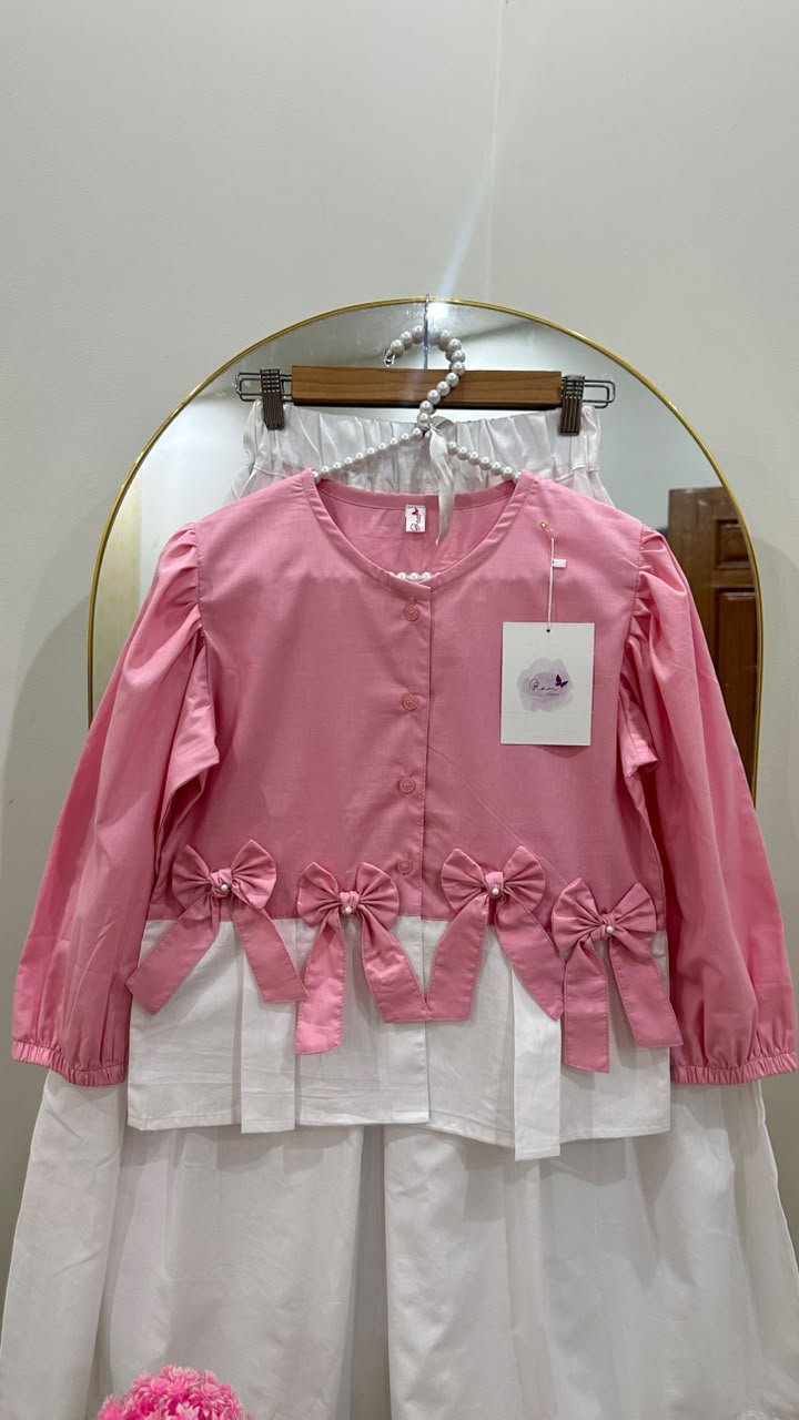 Bella Bow Top & Skirt Set