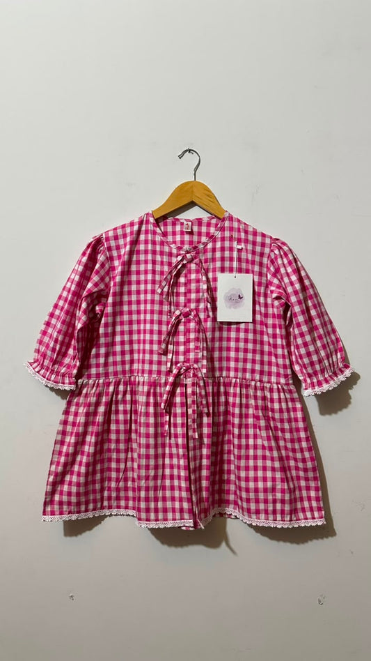 Pink Gingham Pelum Top