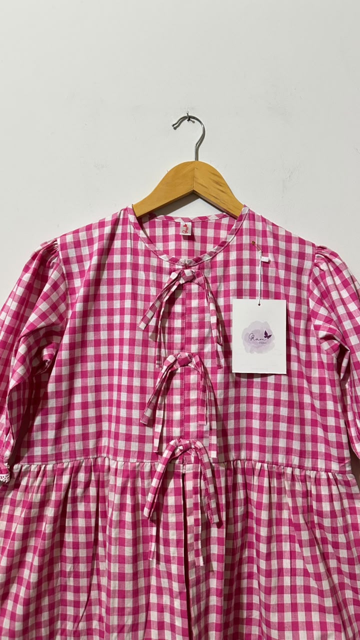 Pink Gingham Pelum Top