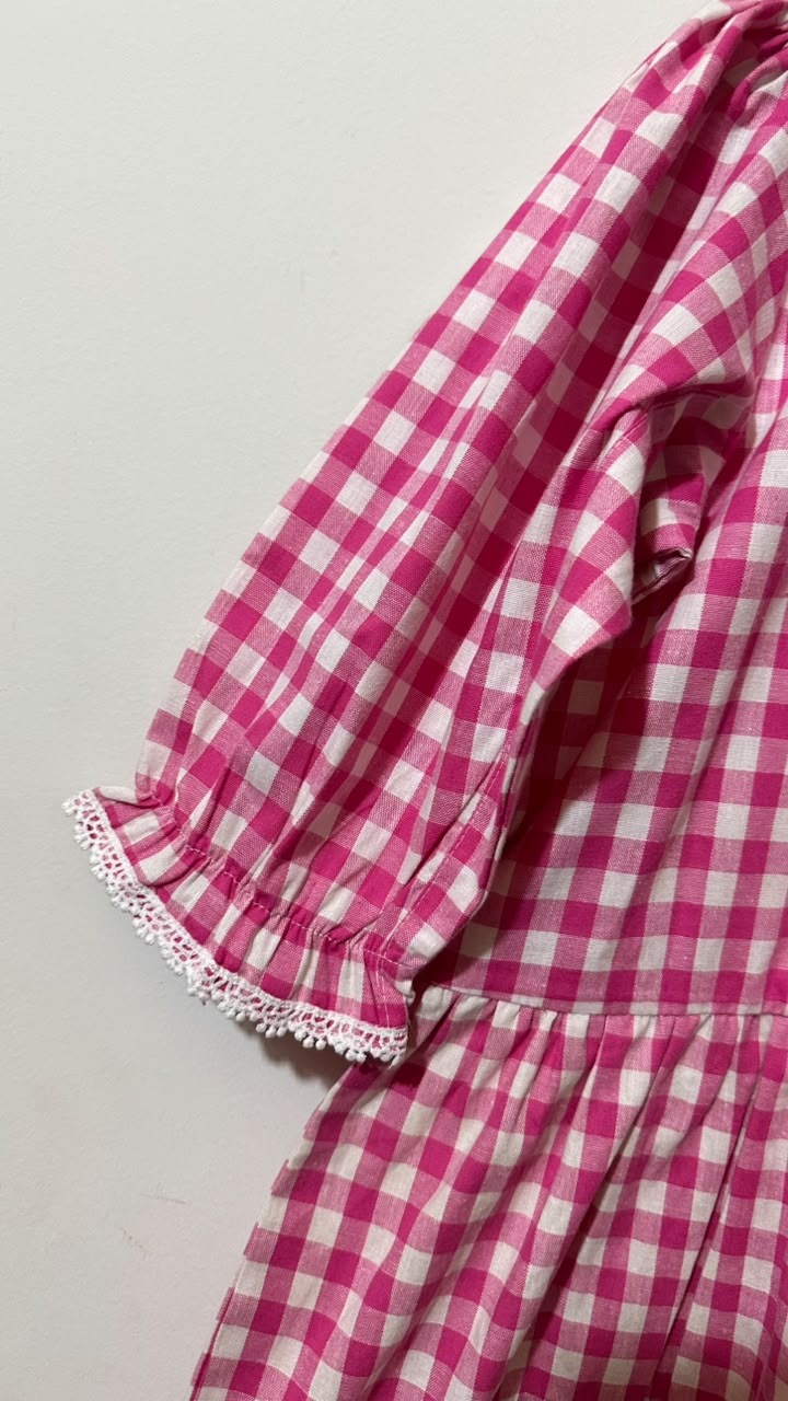 Pink Gingham Pelum Top