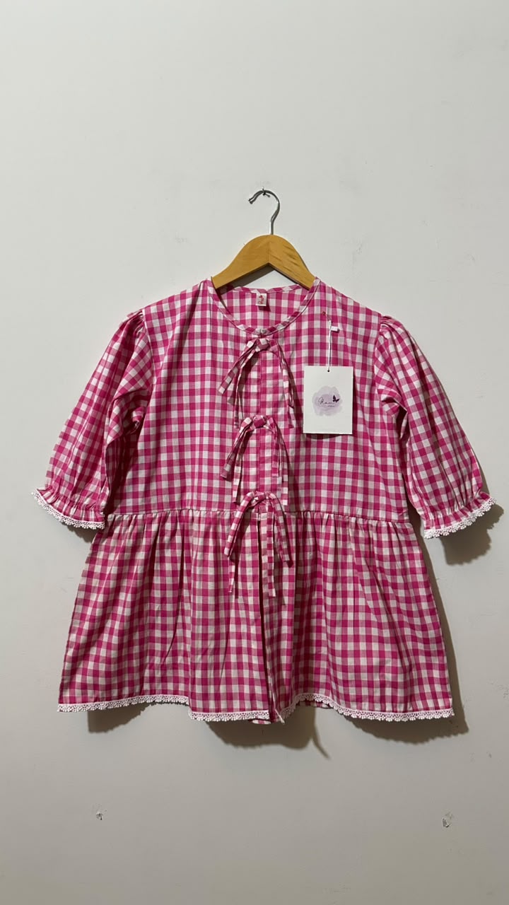 Pink Gingham Pelum Top