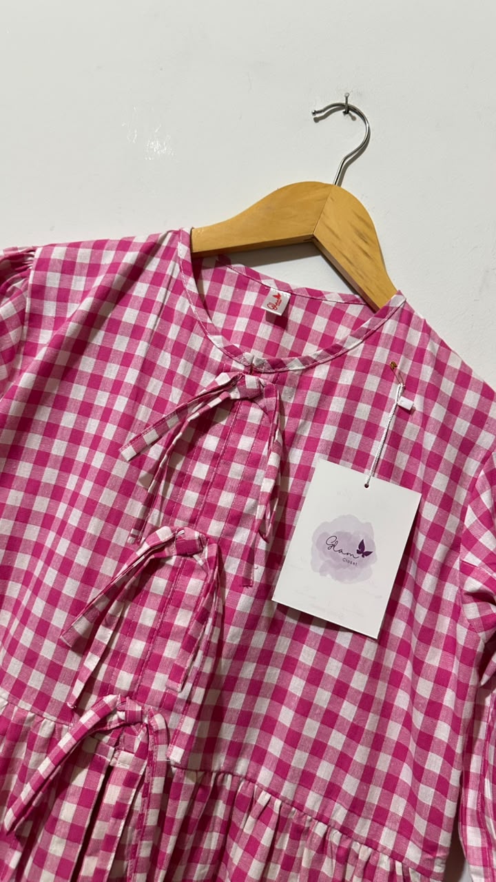 Pink Gingham Pelum Top
