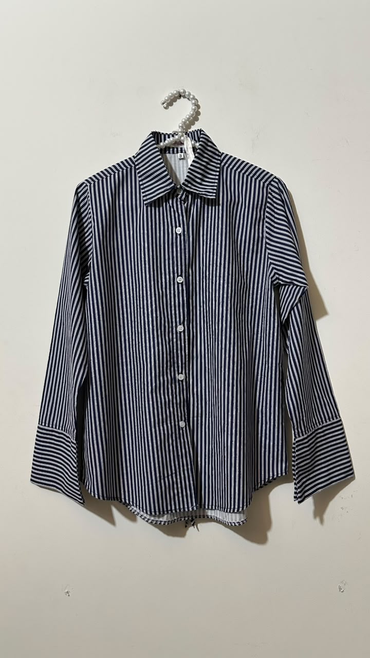 Navy Blue Corset Lining Shirt
