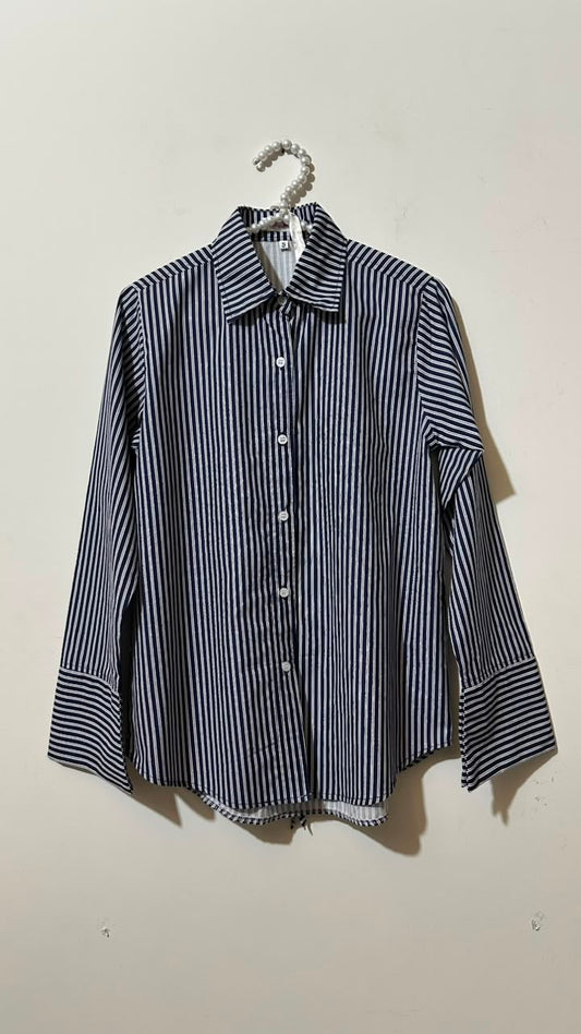 Navy Blue Corset Lining Shirt