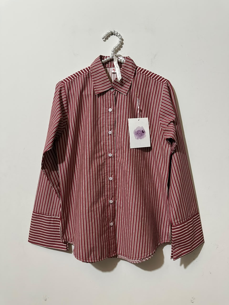 Burgandy Lining Corset Shirt