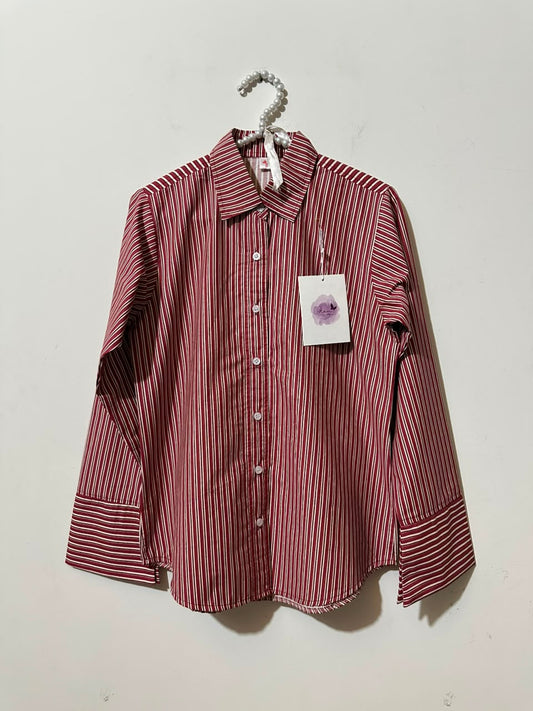Burgandy Lining Corset Shirt