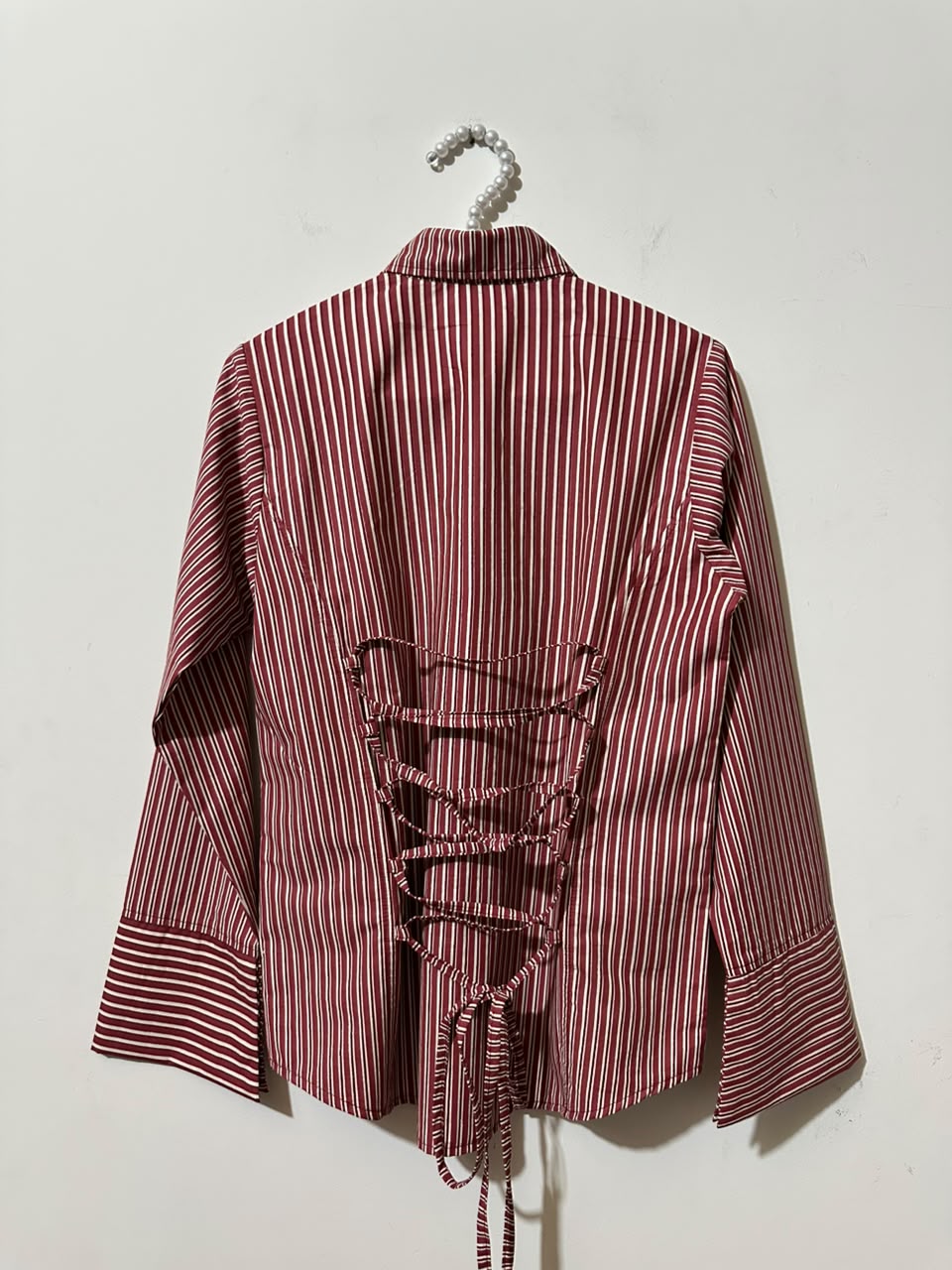 Burgandy Lining Corset Shirt