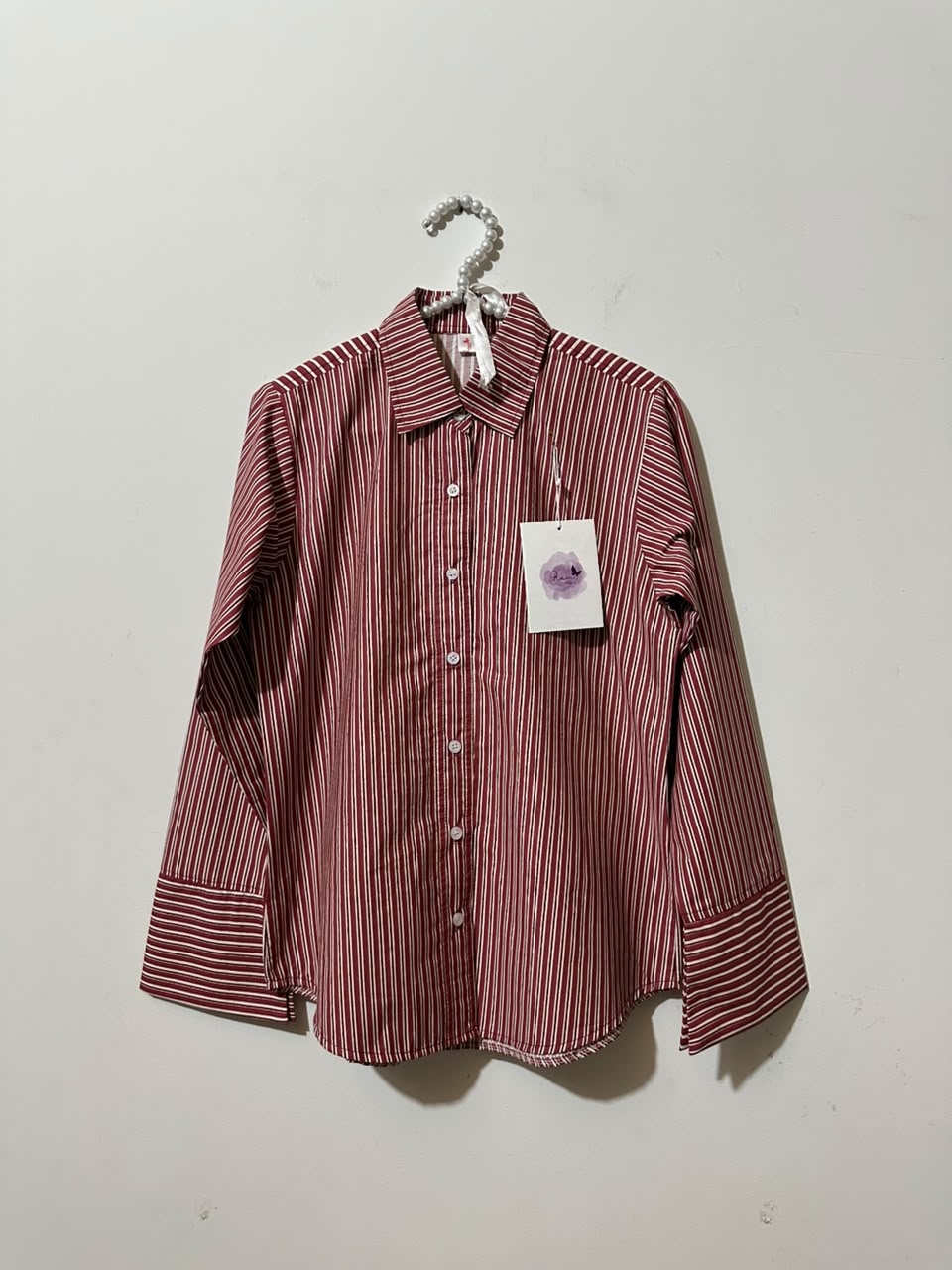 Burgandy Lining Corset Shirt