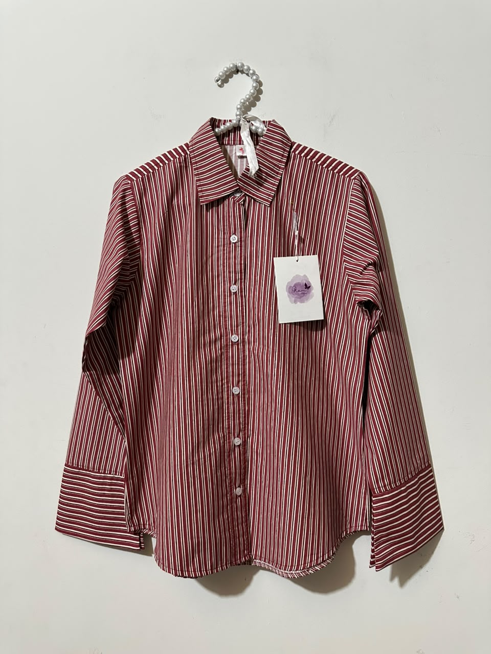 Burgandy Lining Corset Shirt