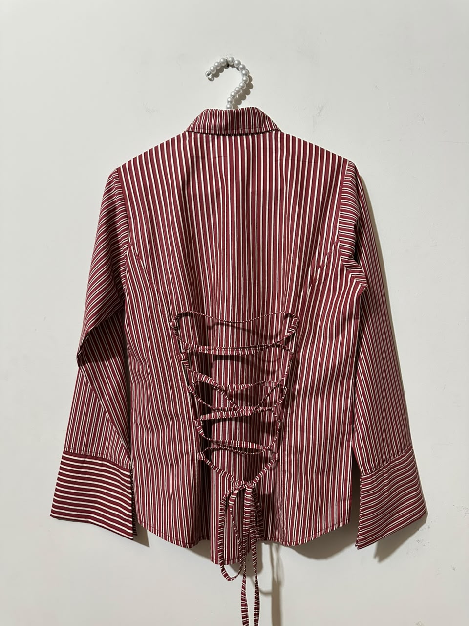 Burgandy Lining Corset Shirt