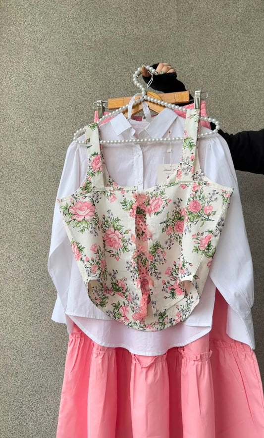 Rosalie Corset, Shirt and Skirt Set